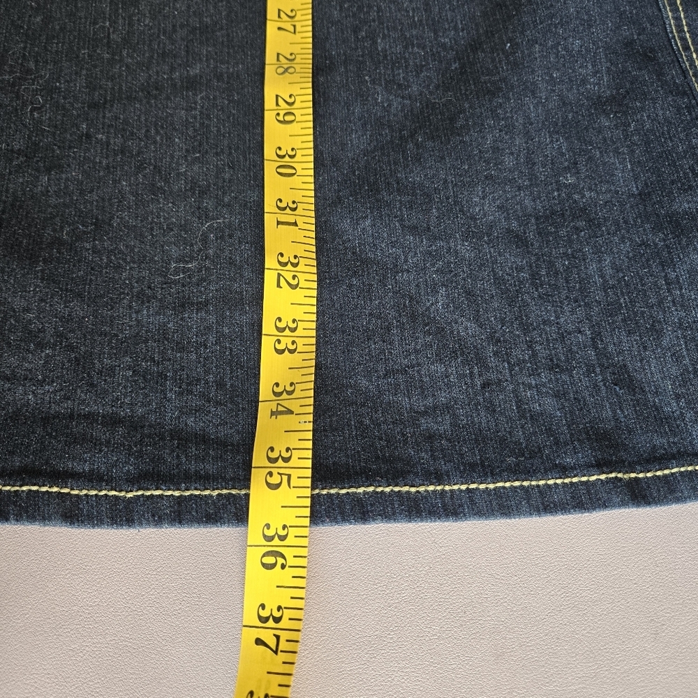 Elegant Dark Blue Denim Midi Skirt - Picture 11 of 12